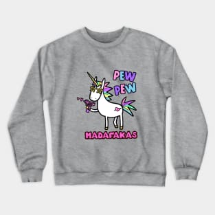 Pew Pew! Cool Unicorn Crewneck Sweatshirt